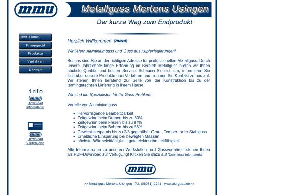 Vorschau von www.alu-guss.de, Metallguss Mertens GmbH & Co KG