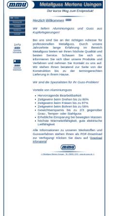 Vorschau der mobilen Webseite www.alu-guss.de, Metallguss Mertens GmbH & Co KG