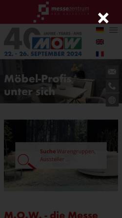 Vorschau der mobilen Webseite www.mow.de, M.O.W. - Möbelmesse
