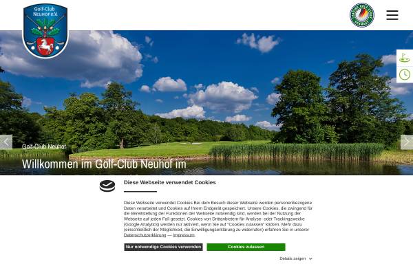 Vorschau von www.golfclubneuhof.de, Golfklub Neuhof e.V.