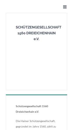 Vorschau der mobilen Webseite www.sg1560.de, Schützengesellschaft 1560 Dreieichenhain e.V.