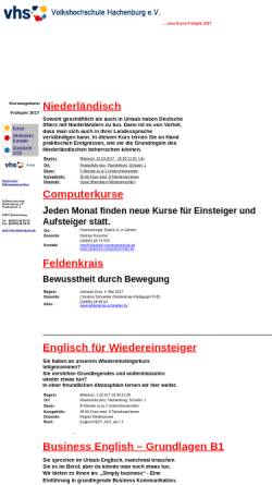 Vorschau der mobilen Webseite www.vhs-hachenburg.de, Volkshochschule Hachenburg e.V.