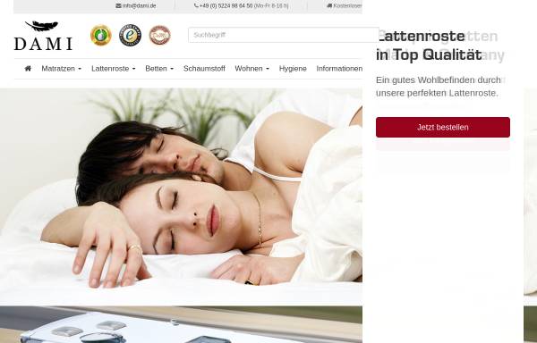Vorschau von www.dami.de, DaMi Wohn-und Schlafsysteme