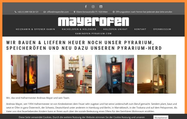 Vorschau von www.mayerofen.com, Mayerofen, Andreas Mayer