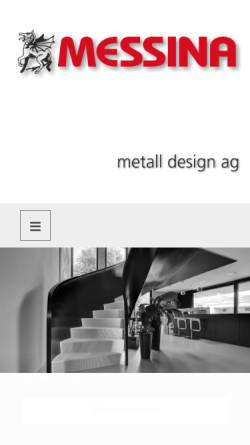 Vorschau der mobilen Webseite www.messina.li, Messina Metall Design AG