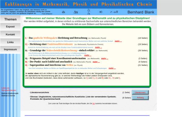 Vorschau von www.didaktikmat2chem.de, Mathematik in den Naturwissenschaften