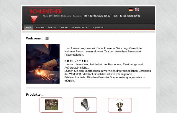 Vorschau von www.schlenther-edelstahl.de, Alfred Schlenther Edelstahlverarbeitung