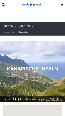 Vorschau der mobilen Webseite www.lonelyplanet.de, Lonely Planet Kanarische Inseln