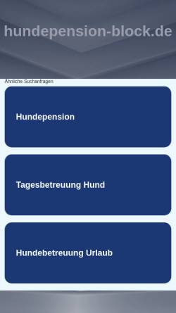 Vorschau der mobilen Webseite www.hundepension-block.de, Hundepension Bella Block