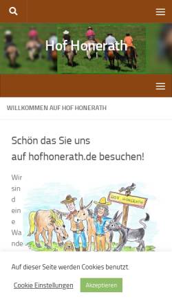Vorschau der mobilen Webseite www.hofhonerath.de, Hof Honerath