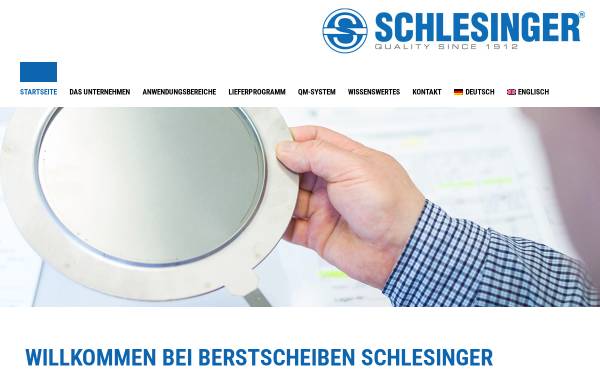 Vorschau von www.schlesinger-gmbh.de, Berstscheiben Schlesinger GmbH