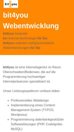 Vorschau der mobilen Webseite www.bit-4-you.de, bit4you Internetservice
