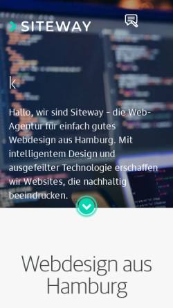 Vorschau der mobilen Webseite www.siteway.de, Contentas Webdesign