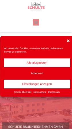 Vorschau der mobilen Webseite www.schulte-haseluenne.de, Schulte Bauunternehmen GmbH