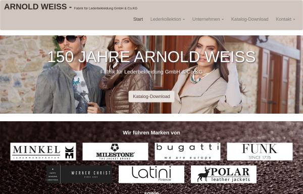 Vorschau von www.arnoldweiss.de, Arnold Weiss Fabrik für Lederbekleidung GmbH & Co. KG