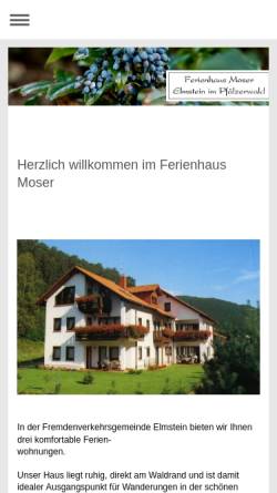 Vorschau der mobilen Webseite www.ferienhaus-moser.de, Ferienhaus Moser