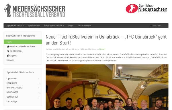 Vorschau von www.ntfv.de, NTFV - Niedersächsischer Tischfussball Verband