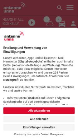 Vorschau der mobilen Webseite www.antenneunna.de, Antenne Unna