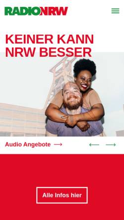 Vorschau der mobilen Webseite radionrw.de, Radio NRW GmbH