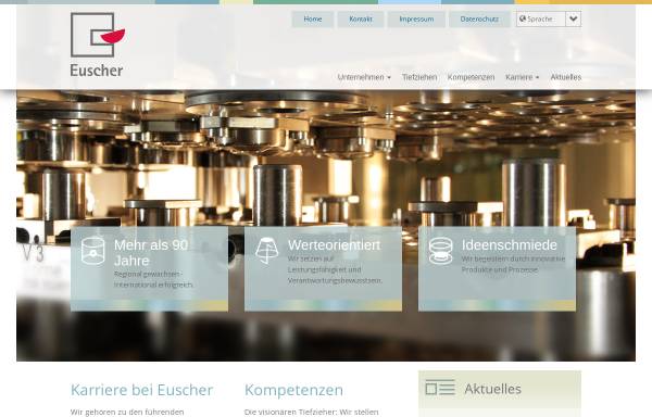 Vorschau von www.euscher.com, Ewald Euscher GmbH & Co. KG