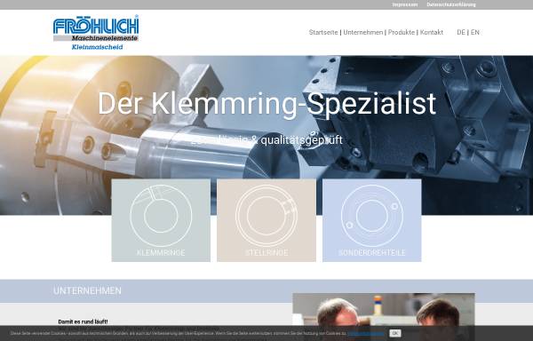 Vorschau von www.froehlich-maschinenelemente.de, Fröhlich Maschinenelemente GmbH
