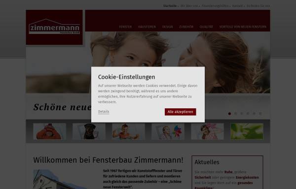 Vorschau von www.fensterbau-zimmermann.de, Bernd Zimmermann Fenster- und Innenausbau GmbH