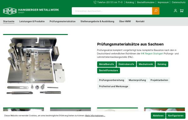 Vorschau von www.hmw-gmbh.de, Hainsberger Metallwerk GmbH