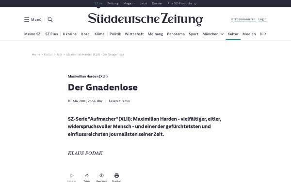 Vorschau von www.sueddeutsche.de, Der Gnadenlose
