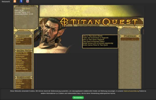 Vorschau von titanquest.4fansites.de, Titan Quest Source