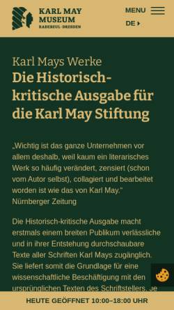 Vorschau der mobilen Webseite www.karl-mays-werke.de, Karl Mays Werke