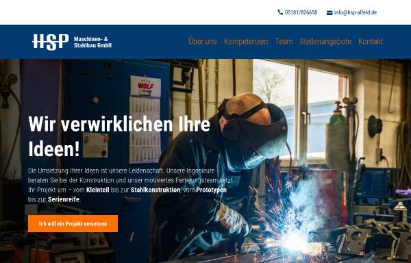 Vorschau von hsp-alfeld.de, HSP Maschinen- & Stahlbau GmbH