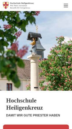 Vorschau der mobilen Webseite www.hochschule-heiligenkreuz.at, Phil.-Theol. Hochschule Benedikt XVI. Heiligenkreuz