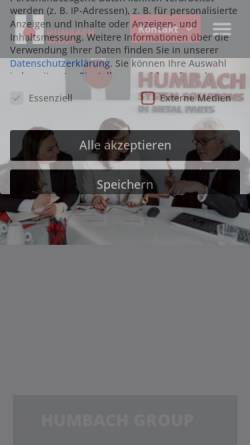 Vorschau der mobilen Webseite www.humbach.de, Humbach GmbH & Co. KG