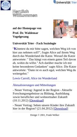 Vorschau der mobilen Webseite www.waldemar-vogelgesang.de, Dr.habil Waldemar Vogelsang