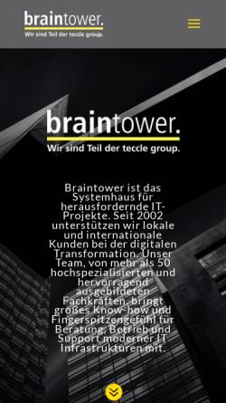 Vorschau der mobilen Webseite www.braintower.de, Braintower Technologies GmbH