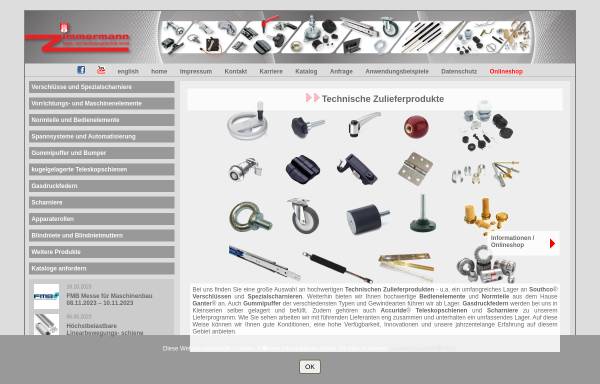 Vorschau von www.zinorm.de, Zimmermann Norm- und Verbindungstechnik GmbH