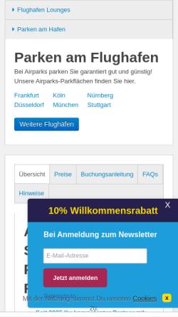 Vorschau der mobilen Webseite www.airparks.de, GTDL - Gesellschaft für touristische Dienstleistungen mbH