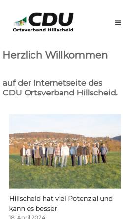 Vorschau der mobilen Webseite cdu-hillscheid.de, CDU Hillscheid