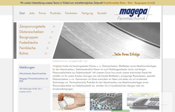 Vorschau von www.magepa.de, Magepa Feinmechanik GmbH