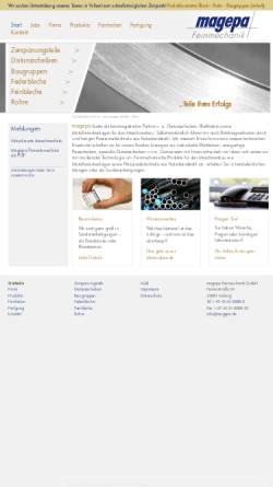Vorschau der mobilen Webseite www.magepa.de, Magepa Feinmechanik GmbH