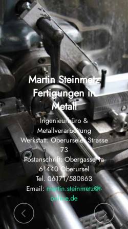 Vorschau der mobilen Webseite www.martin-steinmetz-fertigung.de, Martin Steinmetz