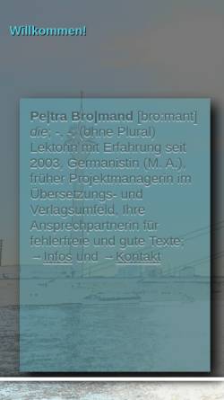 Vorschau der mobilen Webseite www.petra-bromand.de, Petra Bromand Lektorat