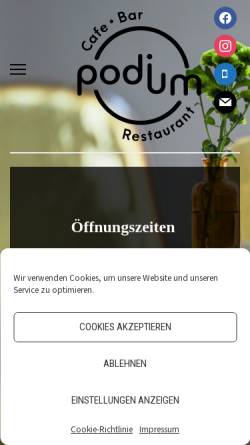 Vorschau der mobilen Webseite www.restaurant-podium.at, Restaurant Podium und Architekt Josef Fürstl