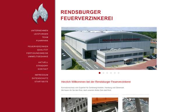 Vorschau von www.rendsburger-feuerverzinkerei.de, Rendsburger Feuerverzinkerei GmbH
