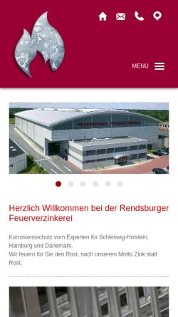 Vorschau der mobilen Webseite www.rendsburger-feuerverzinkerei.de, Rendsburger Feuerverzinkerei GmbH