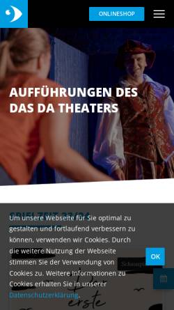 Vorschau der mobilen Webseite www.dasda.de, Das Da Theater