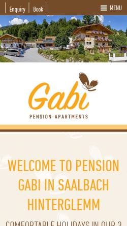 Vorschau der mobilen Webseite www.pension-gabi.at, Pension Gabi