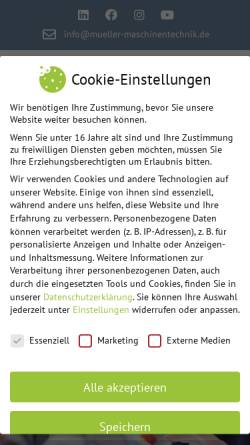 Vorschau der mobilen Webseite www.mueller-maschinentechnik.de, Müller Maschinentechnik GmbH