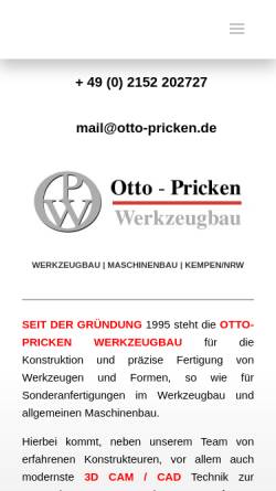 Vorschau der mobilen Webseite www.otto-pricken.de, Otto-Pricken GbR