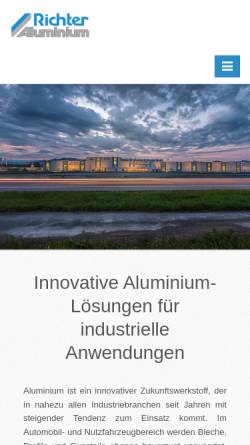 Vorschau der mobilen Webseite www.richter-aluminium.com, Richter Aluminium GmbH